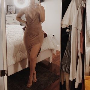 Nude Boohoo dress